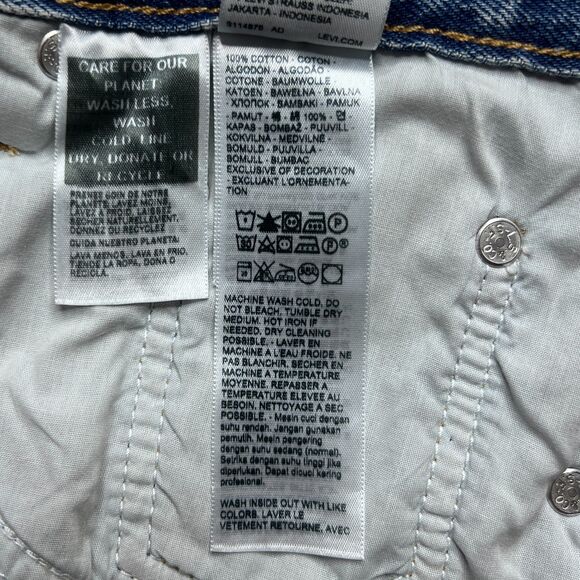 Levis Premium Women Baggy Dad Pieced Denim Jeans Blue Wide Leg Loose Relaxed New - Picture 16 of 16